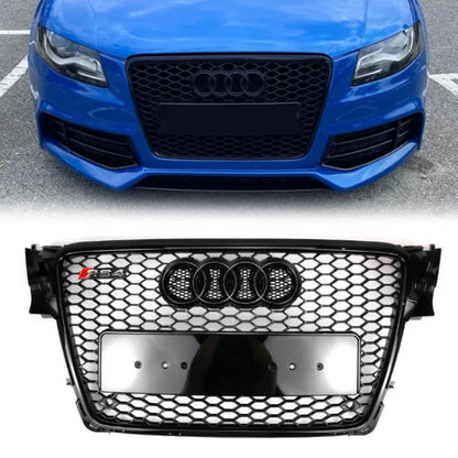 2008-2012 Audi A4/A4 Sline/S4 B8 RS4 Honeycomb Grille Front Bumper Mesh Black Grill Replacement