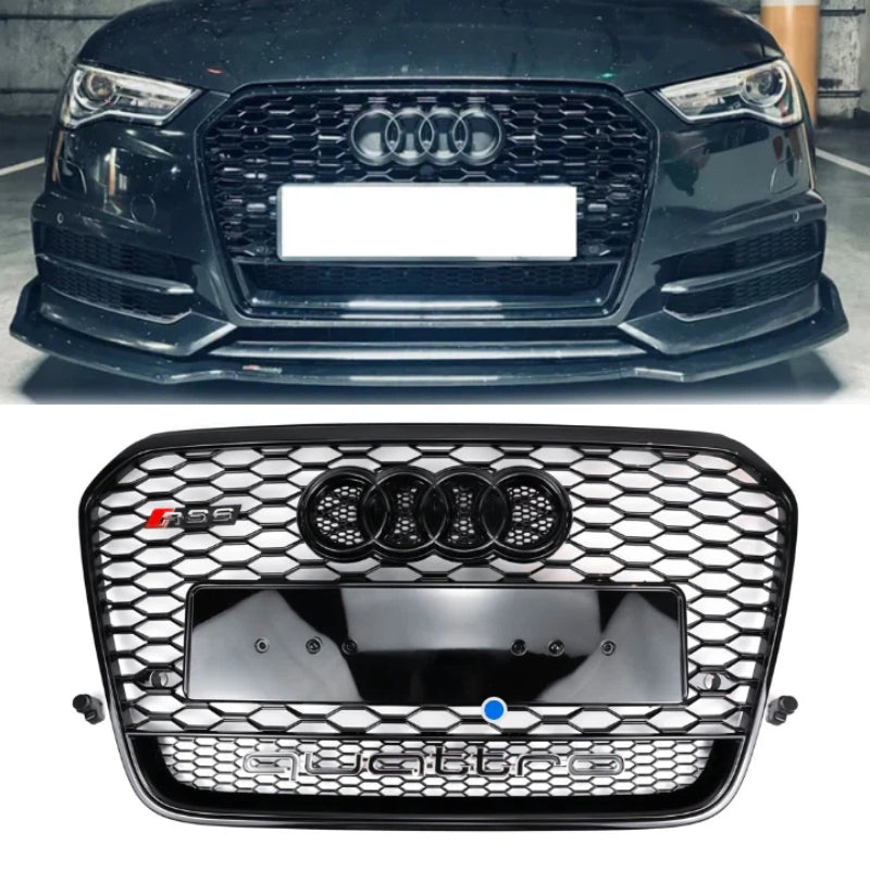 2012-2015 Audi A6/A6 Sline/S6 To RS6 Style Honeycomb Grille Front Bumper Grill Replacement