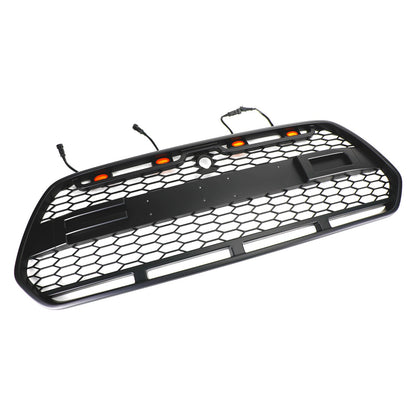 2015-2018 FORD TRANSIT MK8 Matt Black Front Bumper Grille Grill w/LED Raptor Style Generic