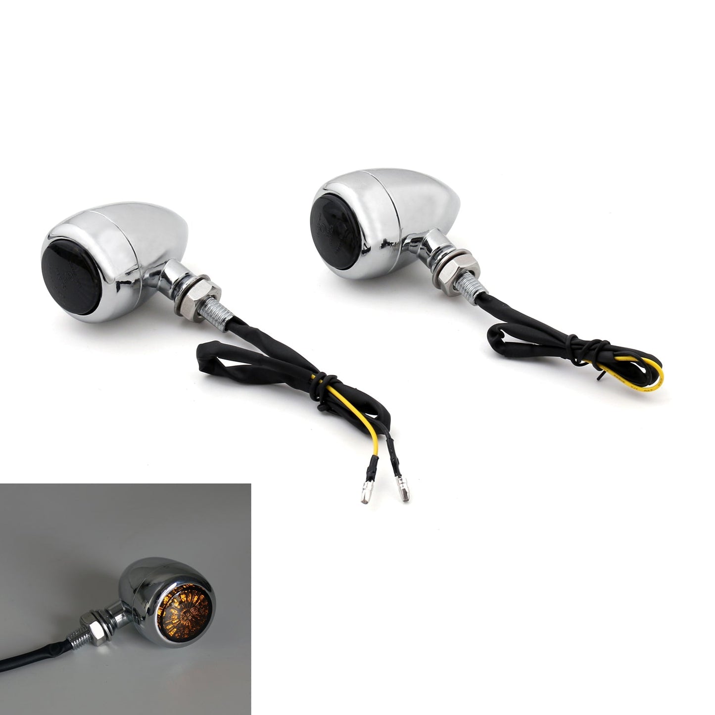 Clignotants LED Bullet pour Harley Chopper Cafe Racer Chrome