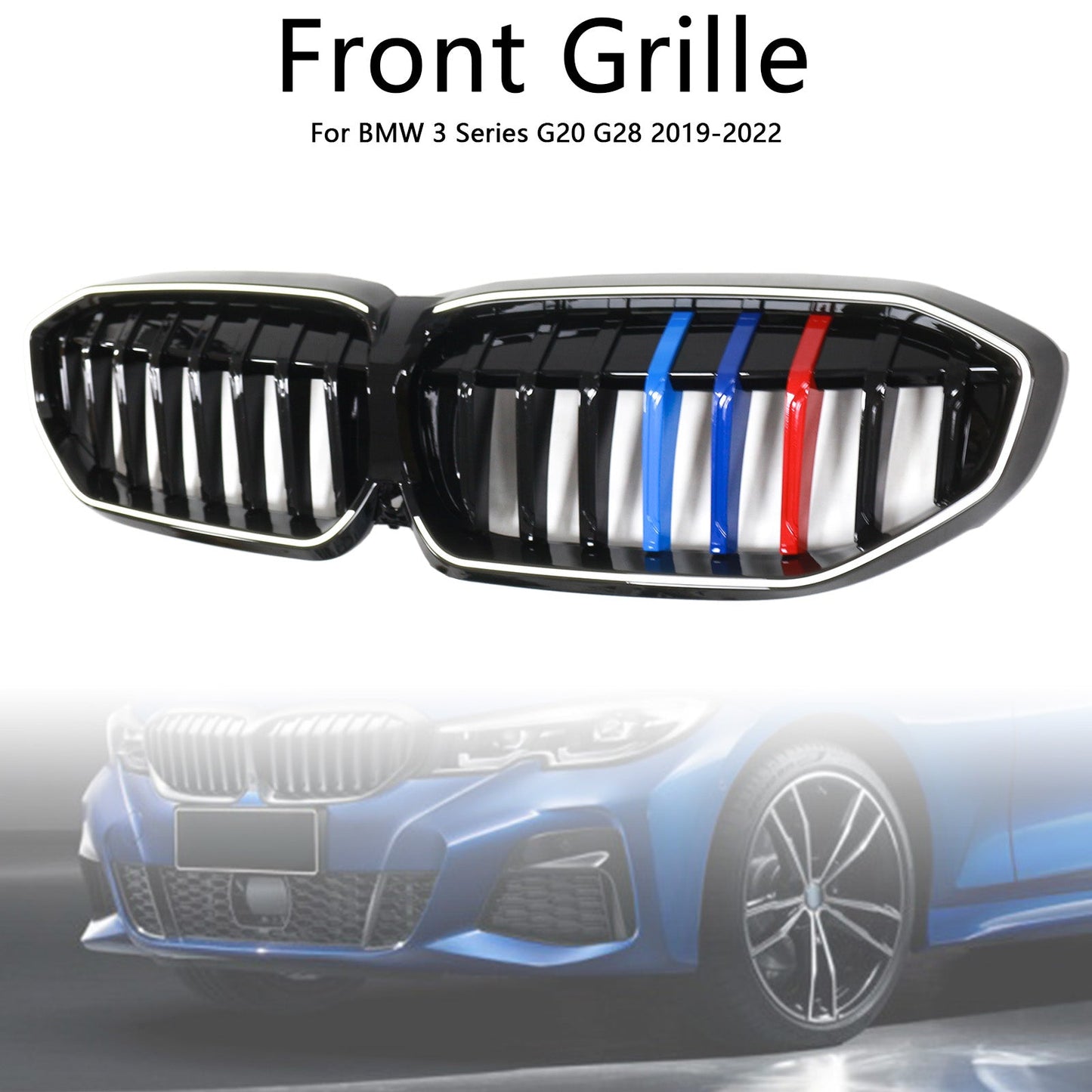 2019-2022 Black Kidney Grille Grill 51138072085 Fit BMW 3 Series G20 M-Style