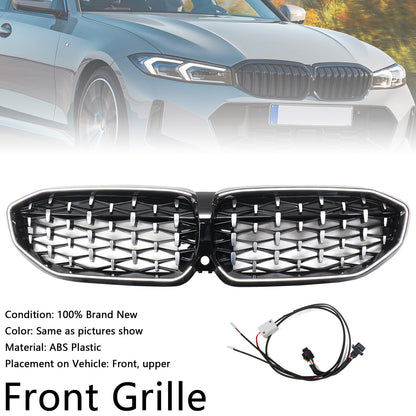 2019-2022 Chorme Diamond Kidney Grille Grill 51138072085 Fit BMW 3 Series G20
