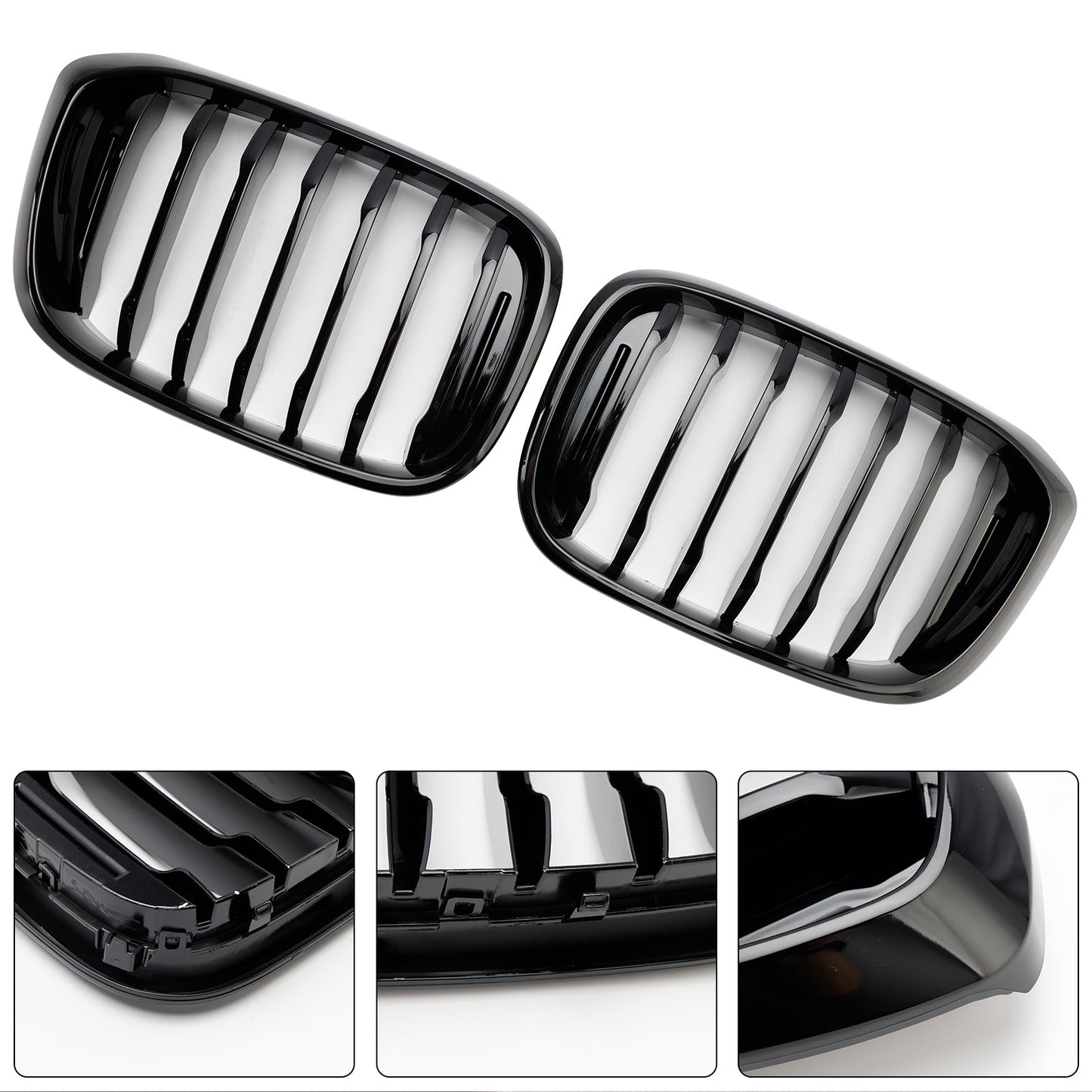 2018-2021 BMW X4 G02 X3 G01 G08 Gloss Black Front Kidney Grille Mesh Grill