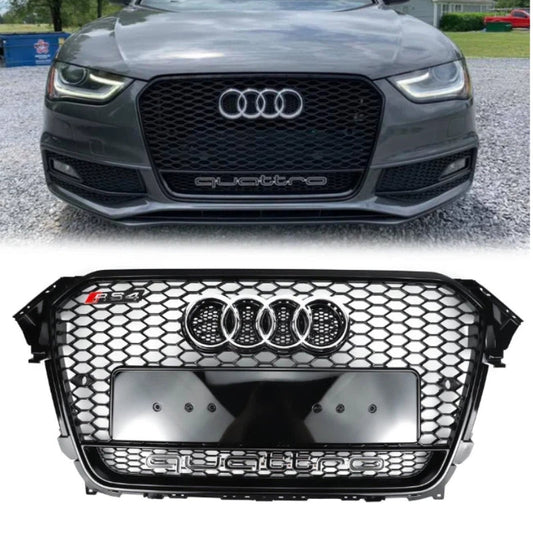2012-2016 Audi A4/S4 B8.5 With Quattro RS4 Style Front Bumper Grill Replacement Black Grille