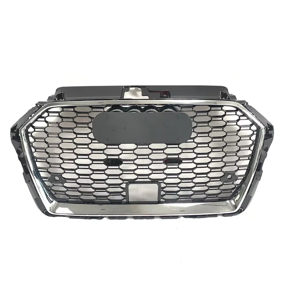 2017-2019 Audi A3 8VPA To RS3 Style High Quality Honeycomb Chrome Grille With ACC