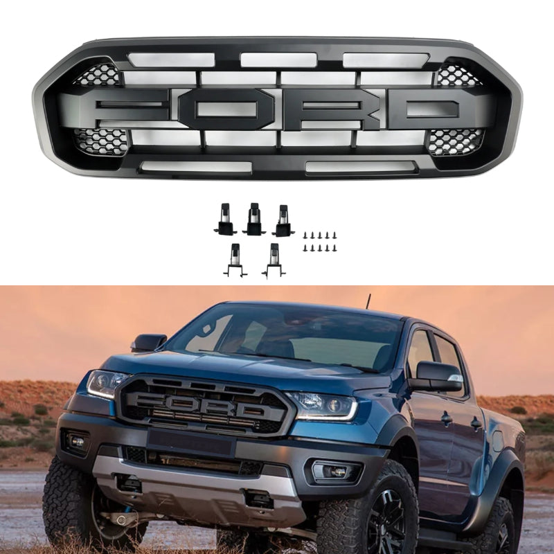 2019-2023 Ford Ranger Black Raptor Style Front Bumper Grill Grille Generic