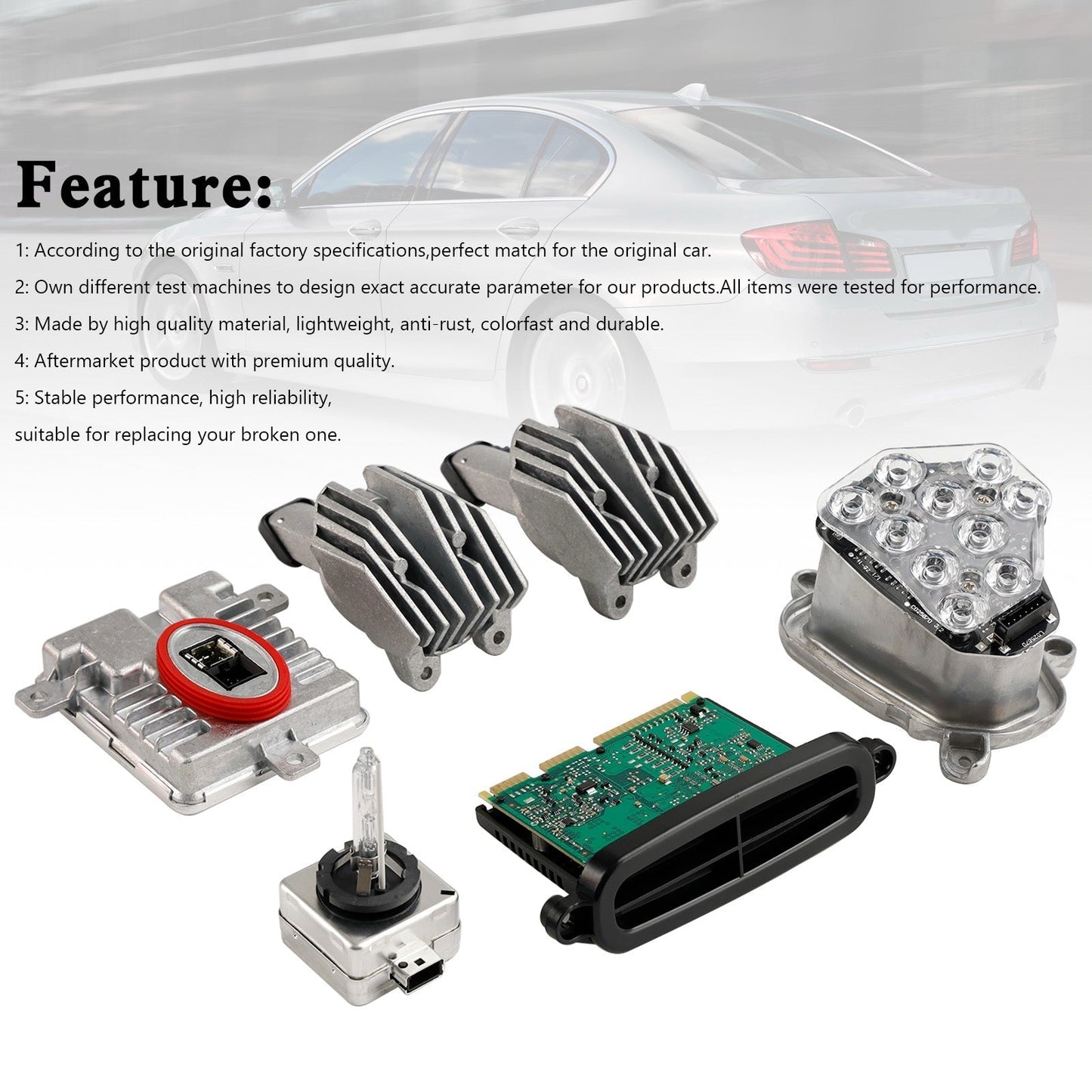 Kit de diodes LED pour ampoules ballast au xénon BMW Série 5 528i 2011-2013, gauche, 63-11-7-271-903 63117237647