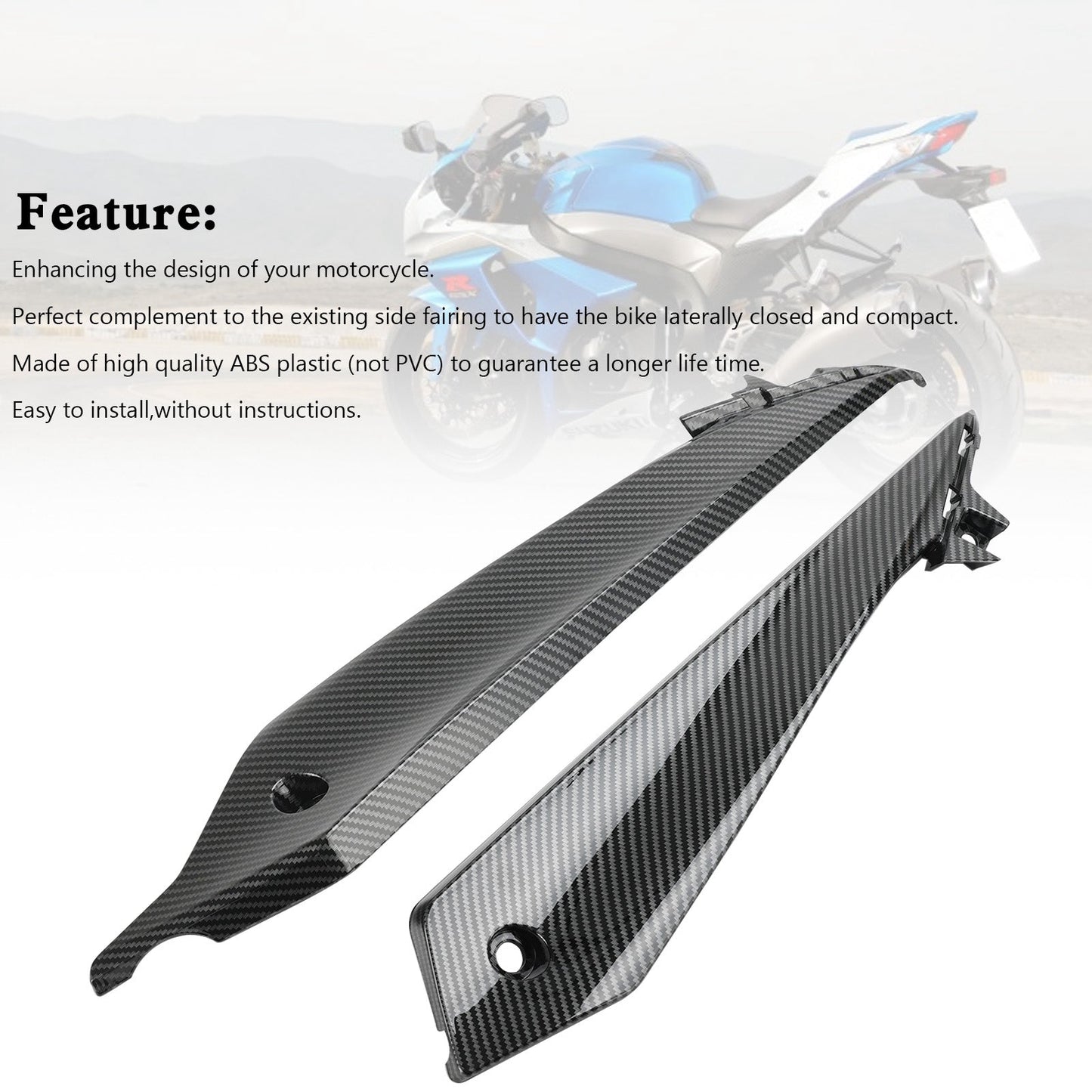 Carénages latéraux inférieurs arrière pour Suzuki GSX-S 1000 2015-2020