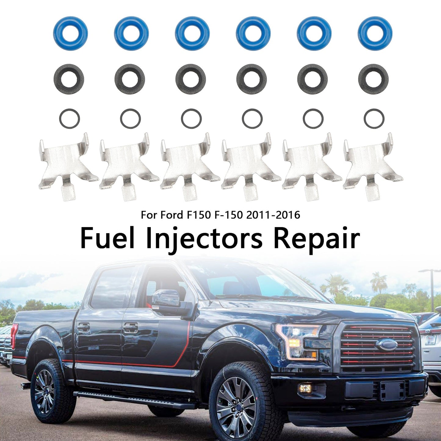 Kit de joint de réparation d'injecteur de carburant 6 pièces pour Ford F150 3,5 L Turbo EcoBoost 2011-2016 BL3Z9F593B CM5202