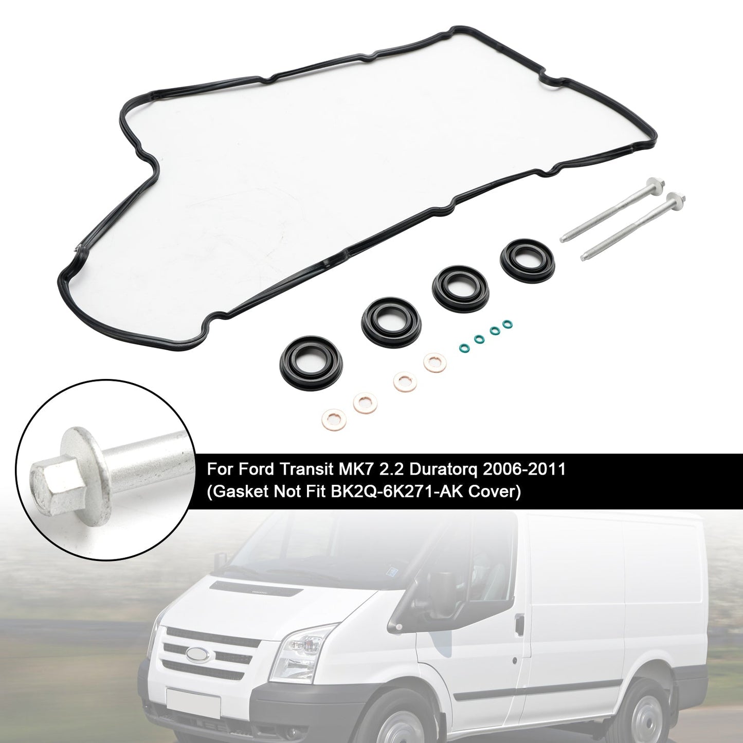 2006-On Peugeot Boxer Citroen Jumper Relay Fiat Ducato 2.2 Injector Seals Bolts Rocker Cover Gasket 1372490