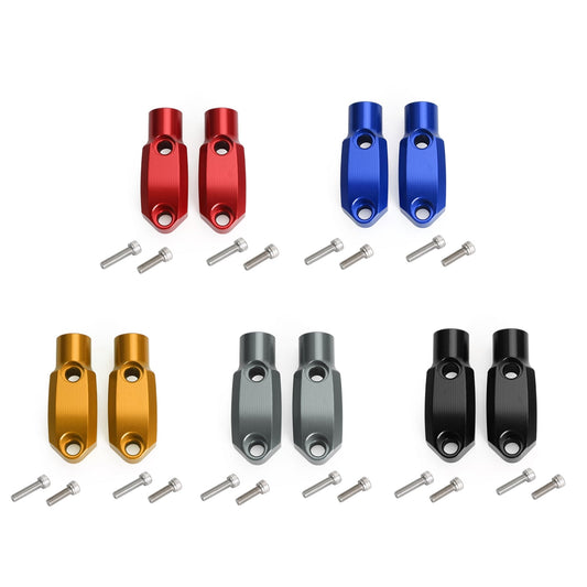 Paire de colliers de serrage pour maître-cylindre avec support de rétroviseur 10 mm x 1,25 mm pour guidon de 22 mm