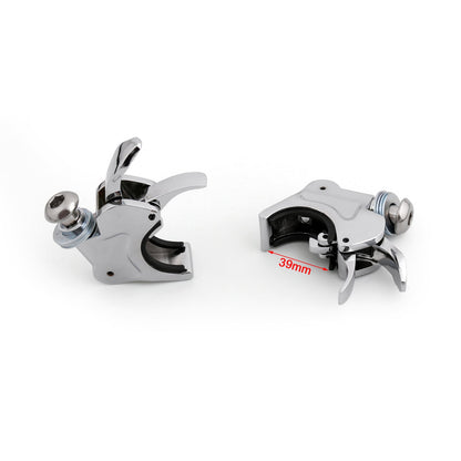 Chrome 39mm Windshield Windscreen Clamps For Harley Dyna Sportster XL 883 1200