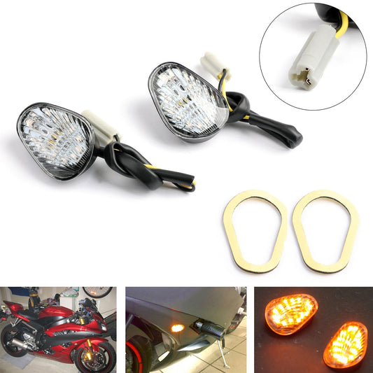 Clear Turn Signals For Yamaha YZF 600 R6 Flush Mount LED 2006-2009 Assosary