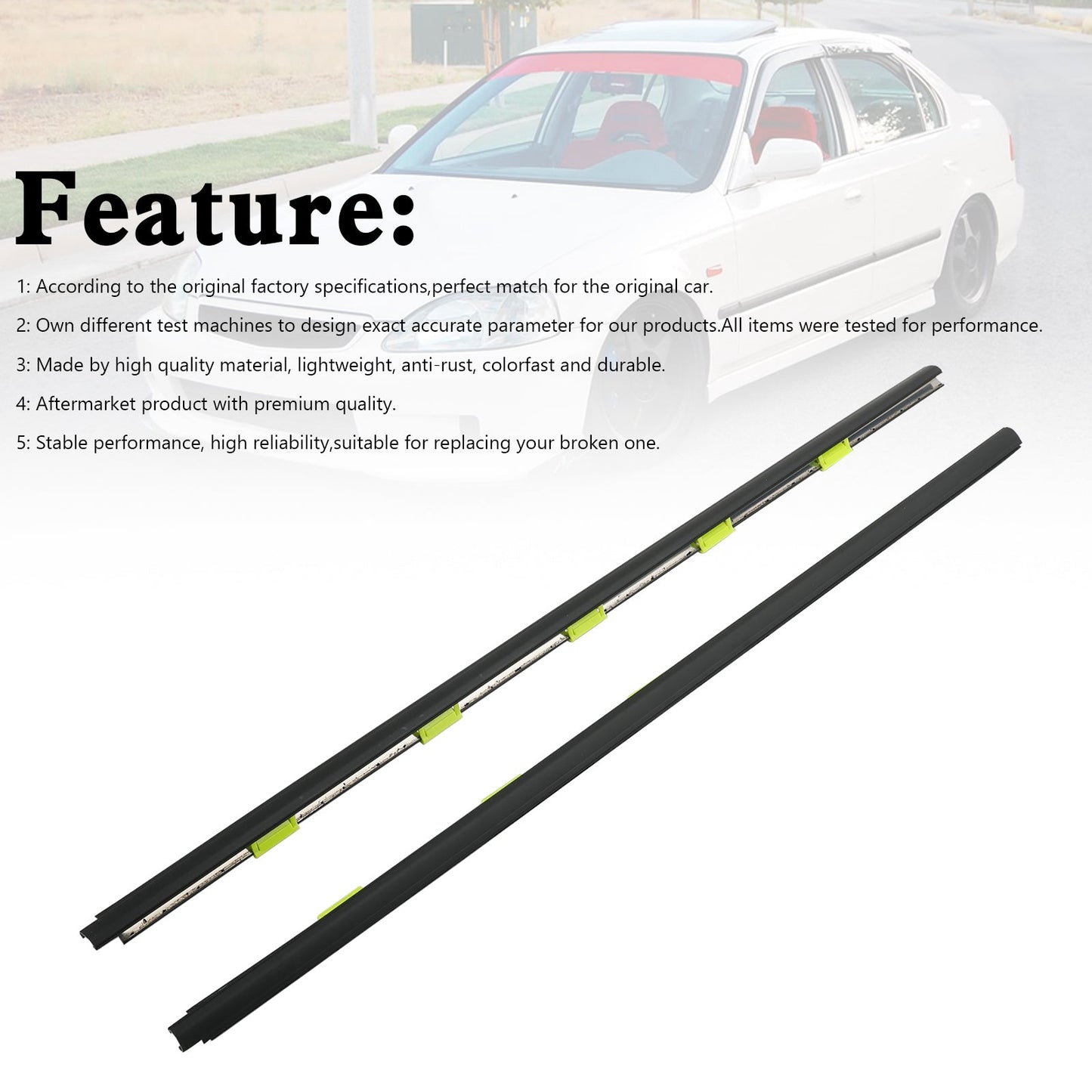 Moulure de vitre de porte gauche et droite pour Honda Civic 1996-2000 EK 72410S03003 72450S03003