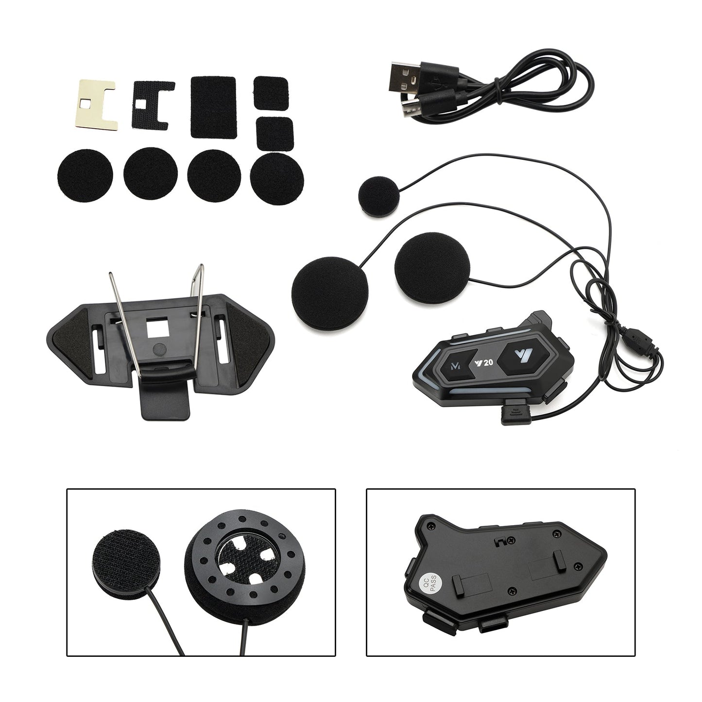 Casque Bluetooth sans fil universel Y20 pour moto