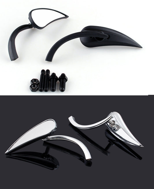Rétroviseurs RAD II Teardrop Chrome pour Honda Suzuki Kawasaki Victory