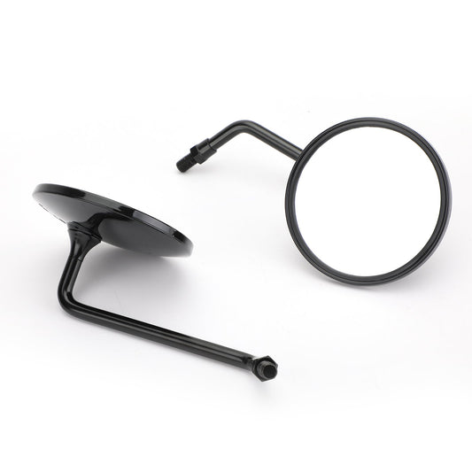 Paire de rétroviseurs ronds noirs réglables pour moto, 10 mm, pour scooter