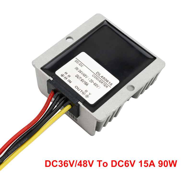 Convertisseur régulateur d'alimentation abaisseur étanche DC 36 V/48 V vers 6 V 15 A 90 W