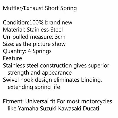 Universal Kr��mmer Edelstahl CO L?nge AH Auspuff 64mm Auspufffeder Feder 4 St��ck