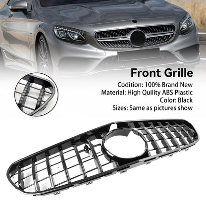 2015-2017 Mercedes Benz S-Class W217 S63 AMG Coupe Front Bumper Grill Replacement Black GTR Style Grille
