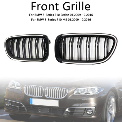 01.2009-10.2016 BMW 5 Series F10 Kidney Bumper Grille Grill Gloss Black 51137203649 51137203650