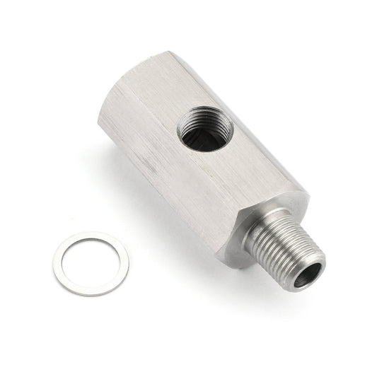 Adaptateur de capteur de pression d'huile 1/8" BSPT en T vers NPT pour conduite d'alimentation turbo