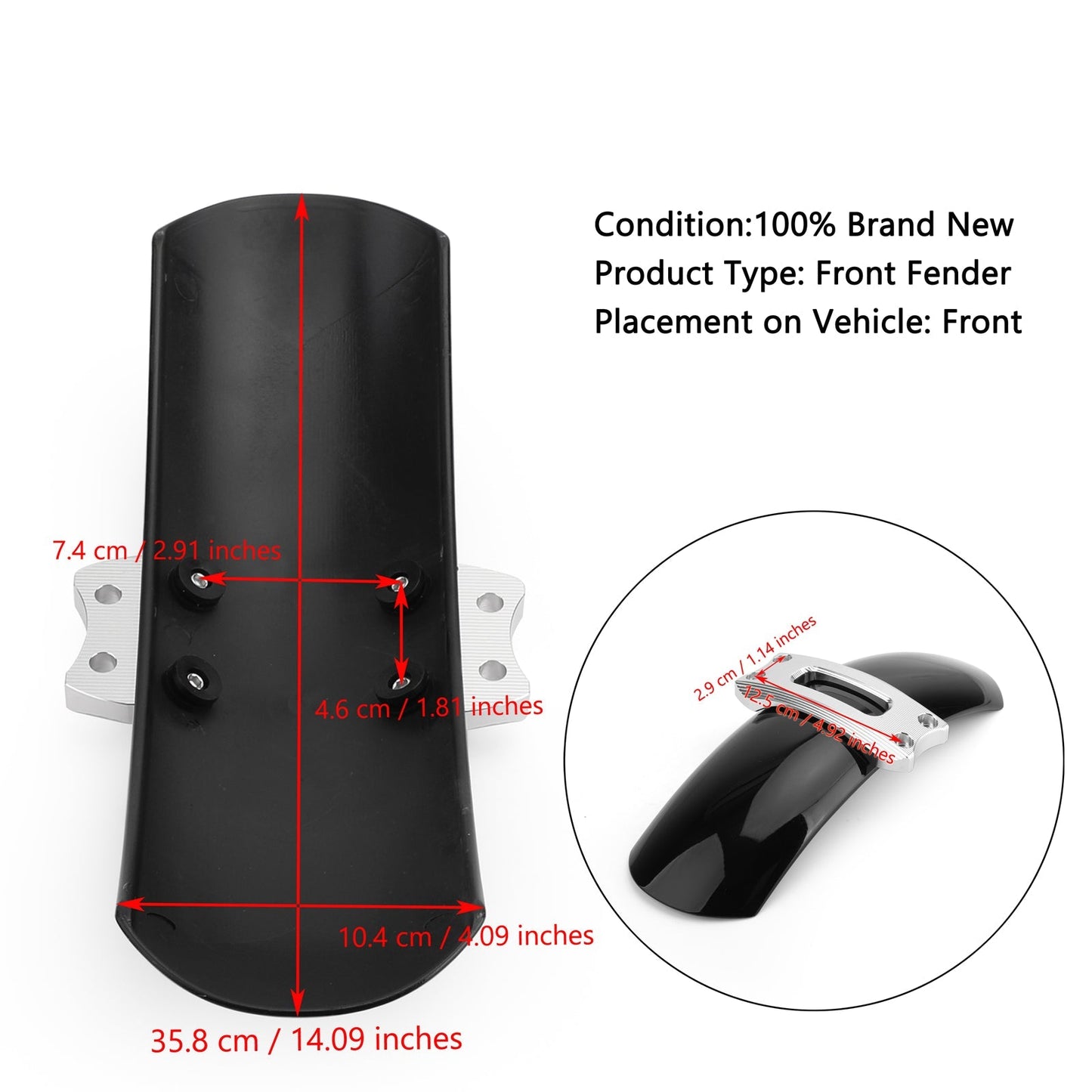 Front Fender Mudguard For For BMW R NINE T Scrambler 2016-2019 Silver