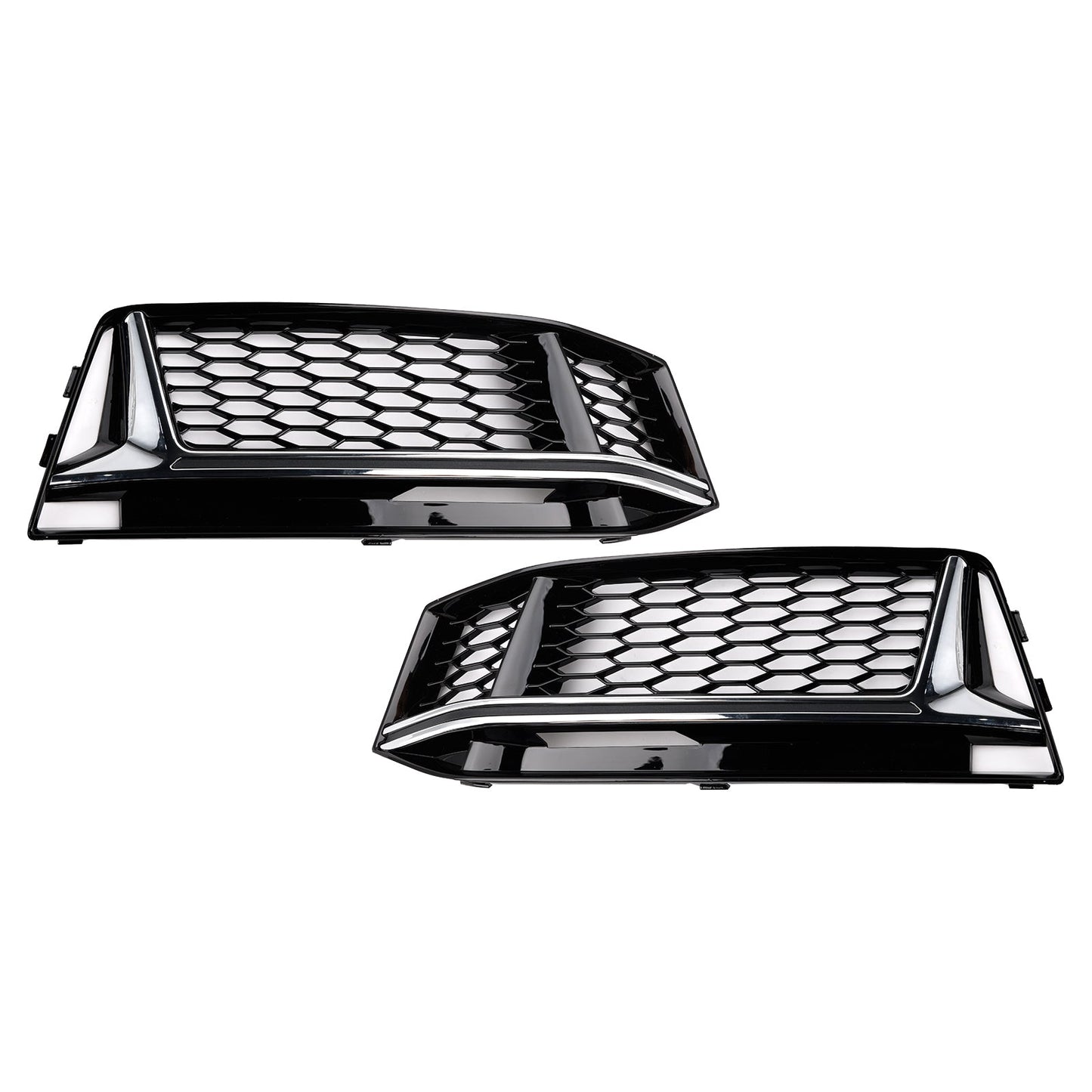 2016-2018 2PCS Fog Light Cover Grille Grill Fit AUDI A4 B9 S-Line S4