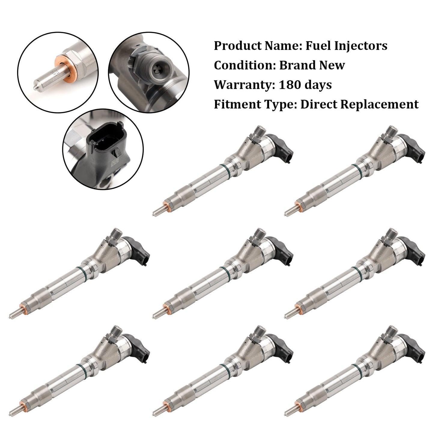 2006-2007 For GMC Savana 2500/3500 6.6L V8 DIESEL 8PCS Fuel Injector 0445120042 0445120082 19208742