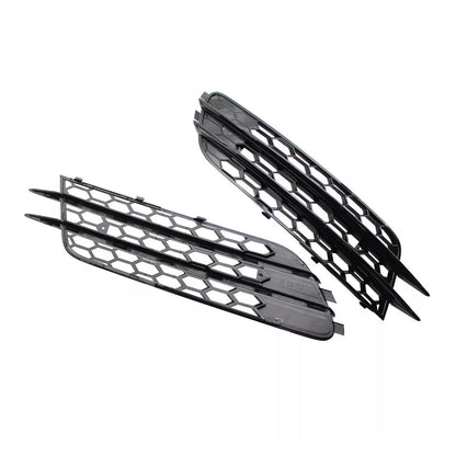 Front Bumper Honeycomb Fog Grille Cover For Audi A4 C7 2012-2015 Black