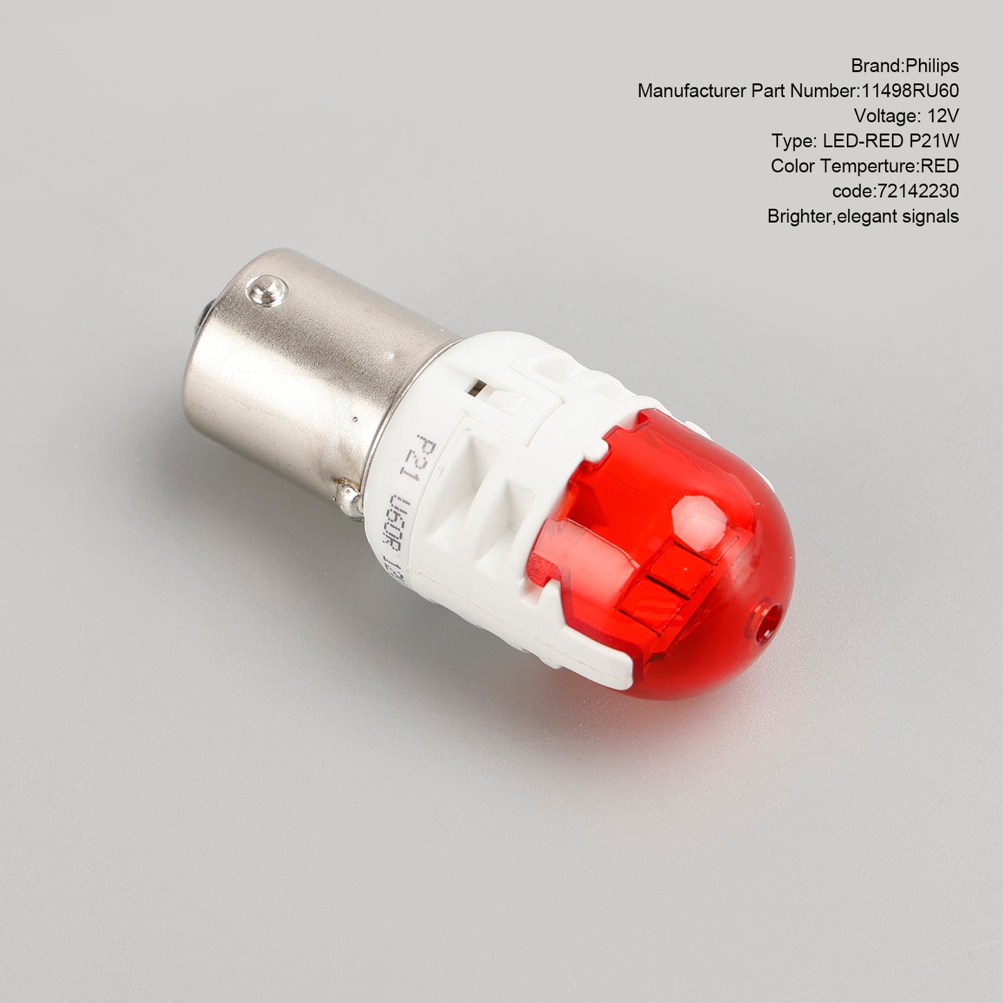 Pour Philips 11498RU60X2 Ultinon Pro6000 LED-RED P21W Rouge intense 75lm