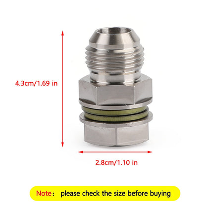 Turbo Oil Pan Sump Return Drain Adapter Bung Fitting 10AN to M18x1.5 Silver