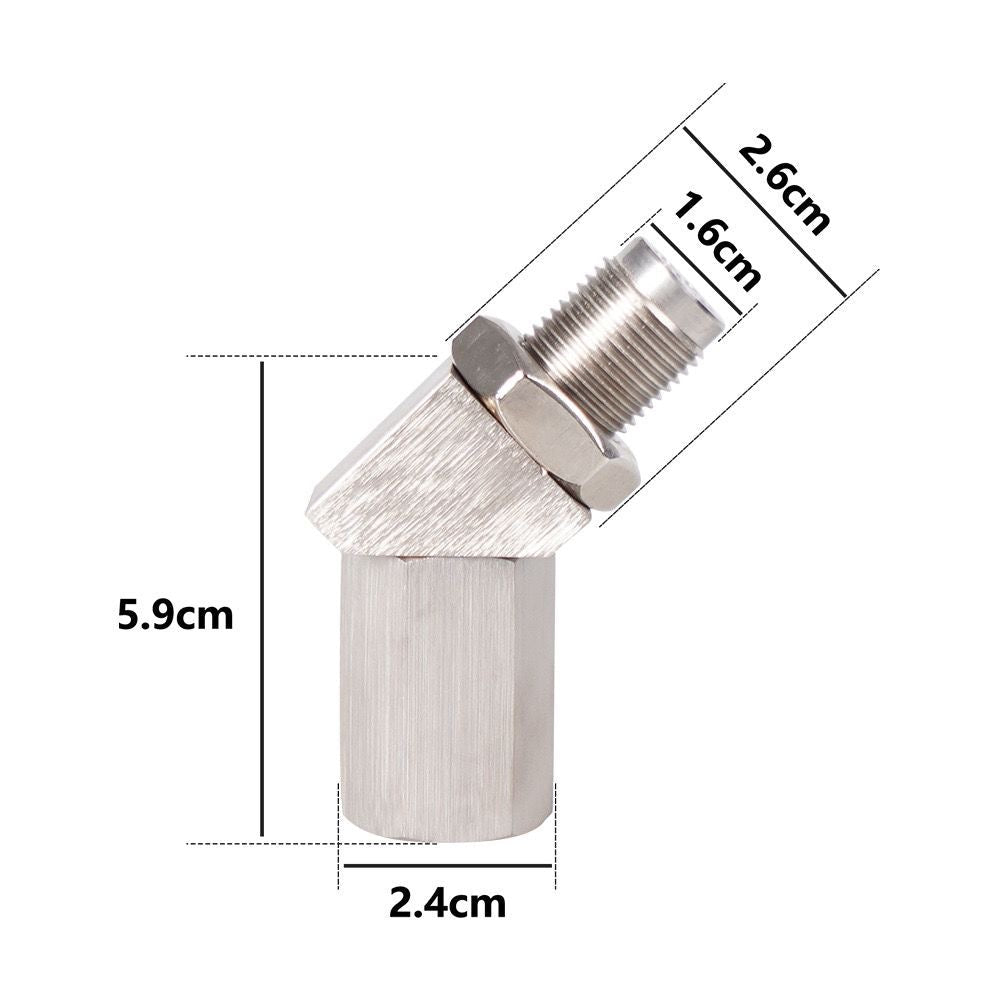 Mini Catalytic Converter 135 Degree O2 Sensor Eliminator CEL Check Engine Light Adapter M18X1.5