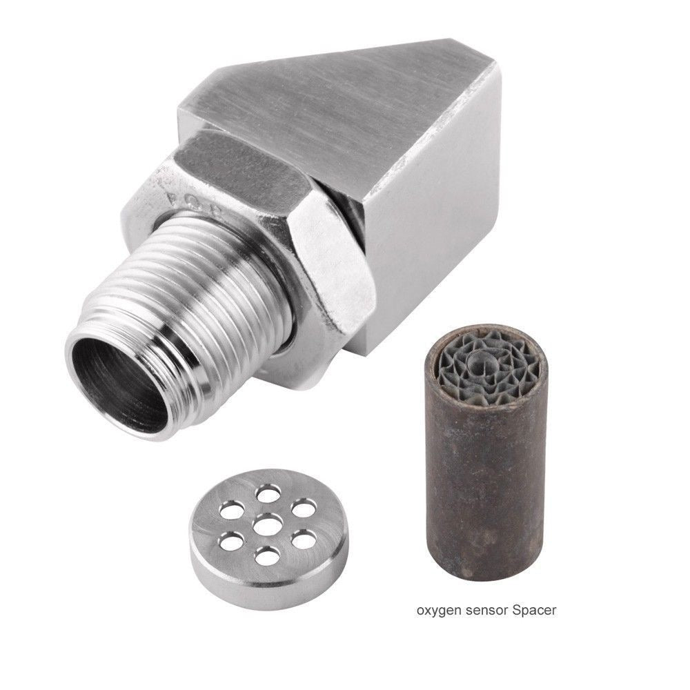Mini Catalytic Converter 135 Degree O2 Sensor Eliminator CEL Check Engine Light Adapter M18X1.5