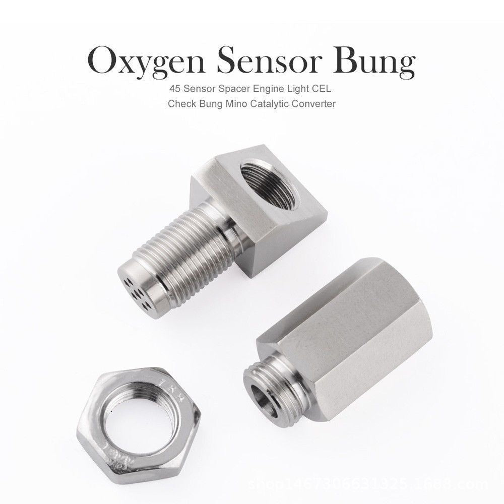 Mini Catalytic Converter 135 Degree O2 Sensor Eliminator CEL Check Engine Light Adapter M18X1.5