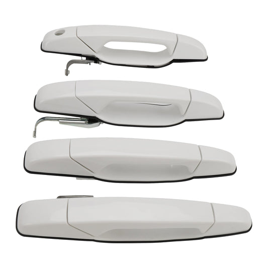 Ensemble de 4 poignées de porte avant et arrière blanches pour Cadillac Escalade Platinum Sport Utility 2008-2013 (284053446, 84053444, 20954826, 25890276)