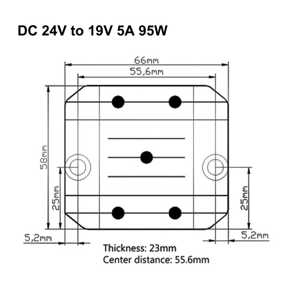 Módulo reductor de voltaje de CC/CC de 24 V a 19 V y 5 A. Convertidor de fuente de alimentación.