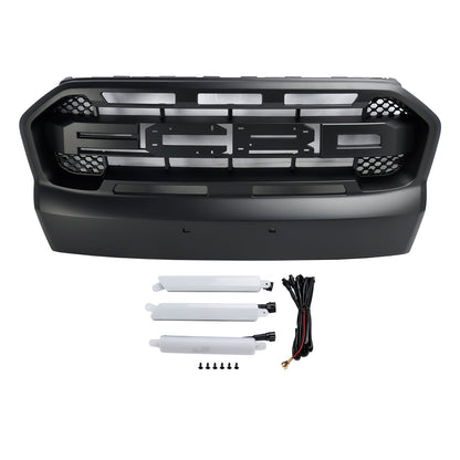 Raptor Style Front Bumper Grill Grille Fit Ford Ranger 2015-2019 T7 W/LED