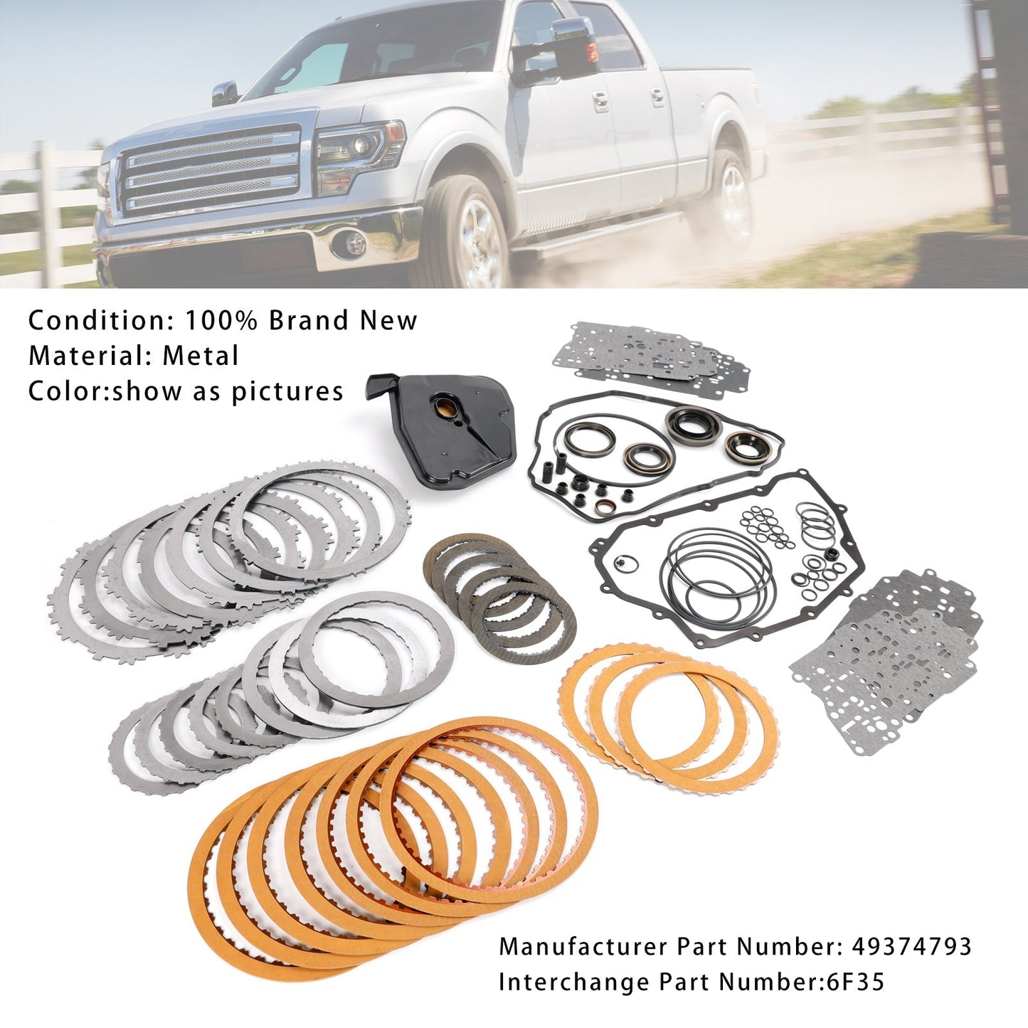 2013-up Lincoln 6F35 "Gen2" 6F35 Transmission Rebuild Kit 49374793 6F35