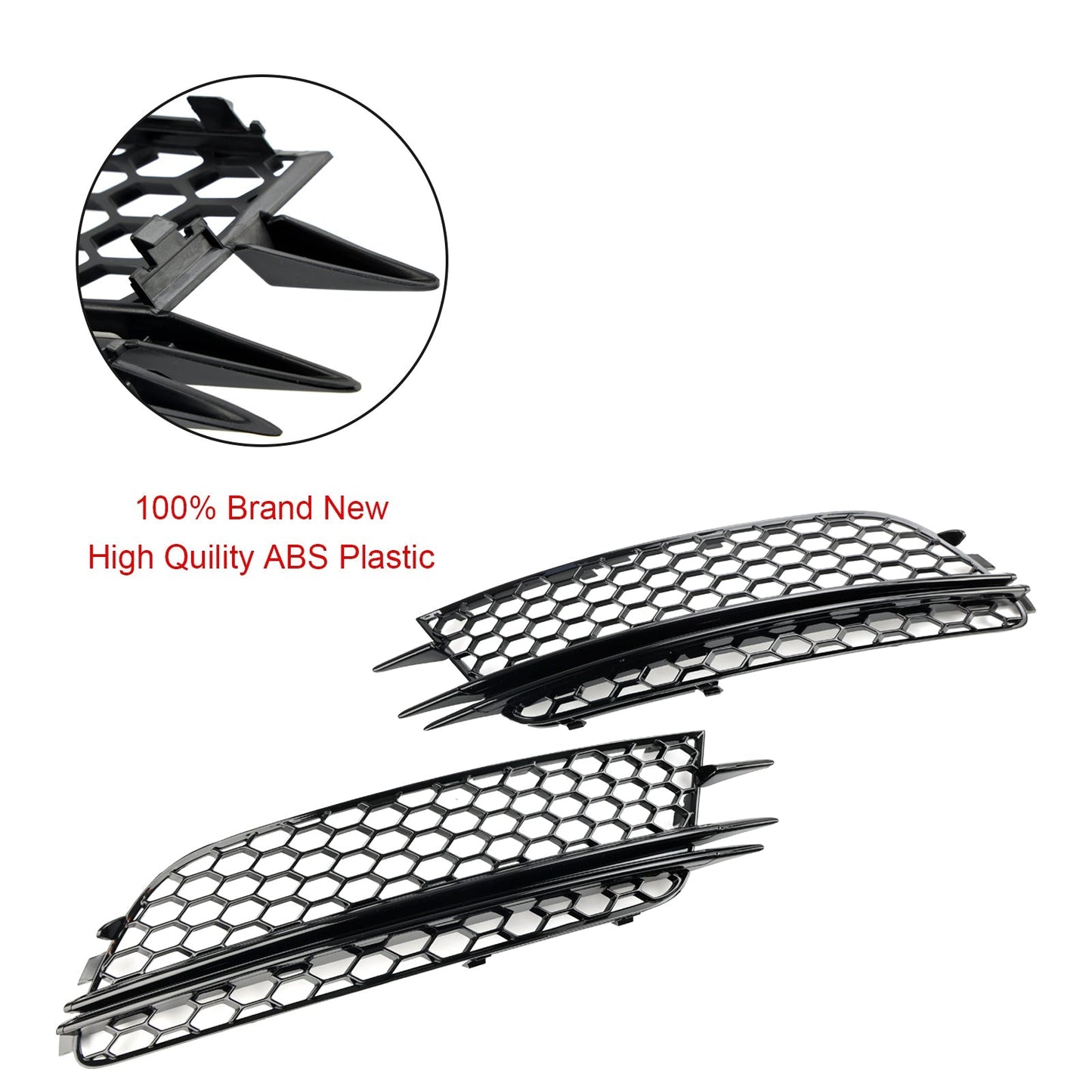 Audi 2012-2015 A6 C7 2PCS Front Fog Light Cover Bezel Bumper Grille