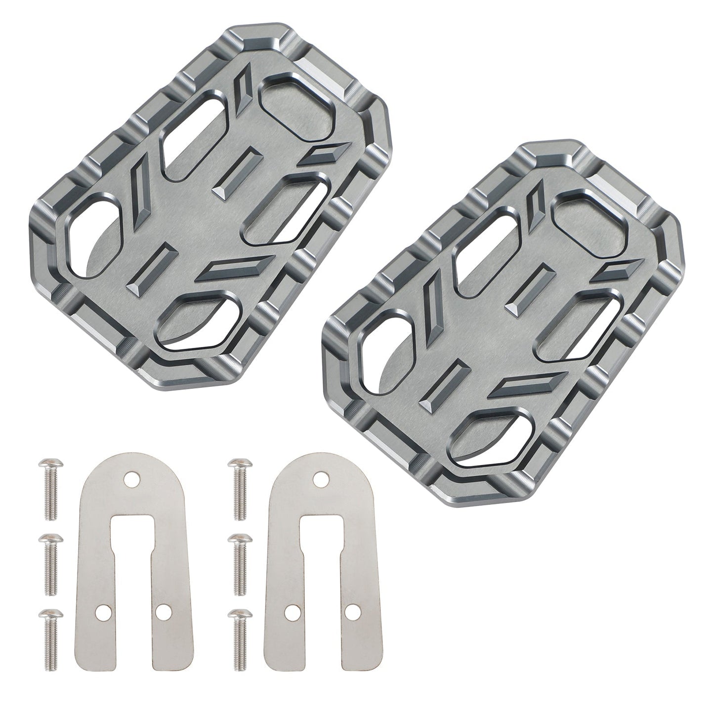 Reposapiés CNC, cubiertas para pedal de conductor, compatibles con TR Scrambler 1200 Tiger Silver