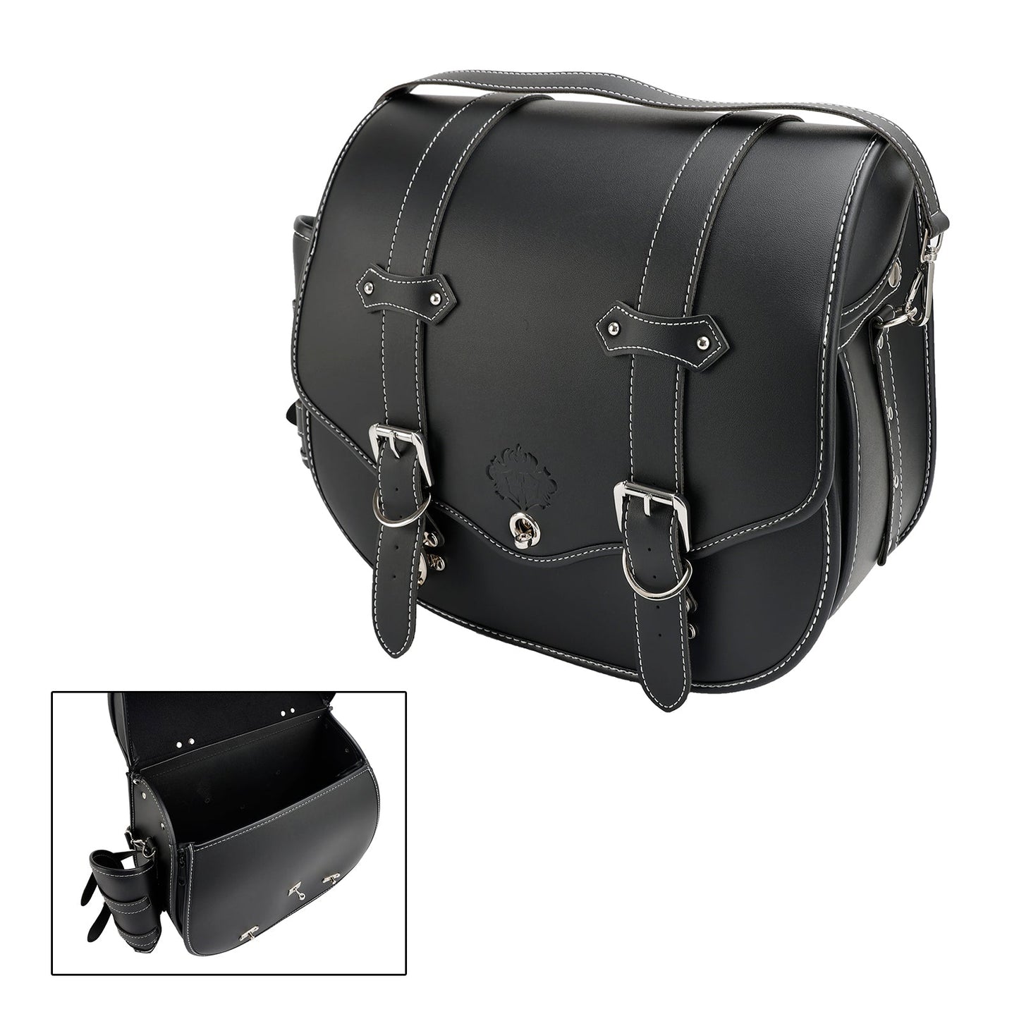 Sacoche latérale à dégagement rapide pour outils et bagages, pochette de rangement épaisse noire pour moteur