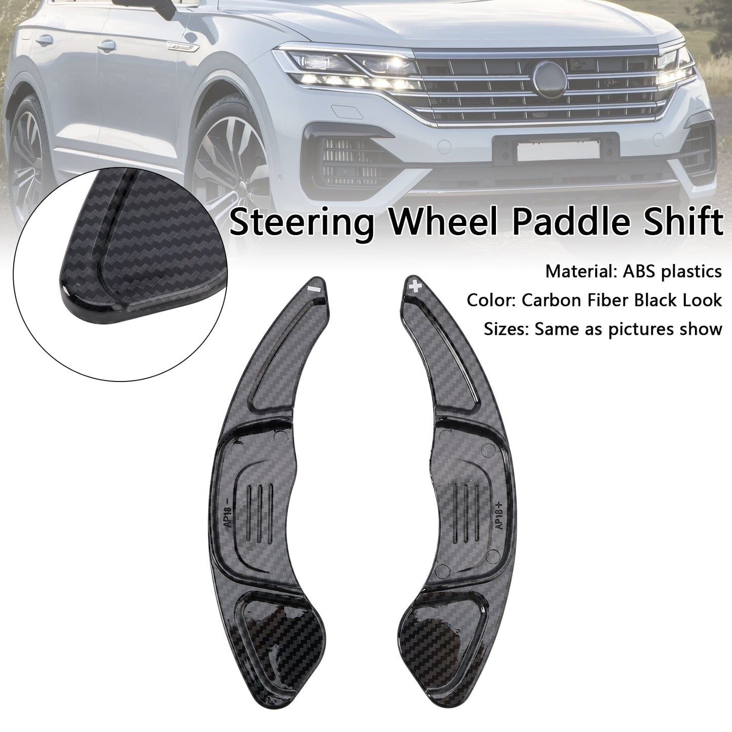 2016-2024 Volkswagen Sagitar Variant R-line Carbon Look Steering Wheel Paddle Shifter Extension Covers