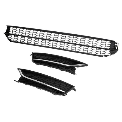 Volkswagen 2012-2015 Passat 5618536779B9 VW1036126 Front Lower Grille + Fog Light Cover W/O Hole Combo Set