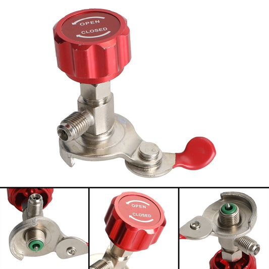 Abridor de botellas de refrigerante, válvula de grifo para aire acondicionado de coche, 1/4" SAE