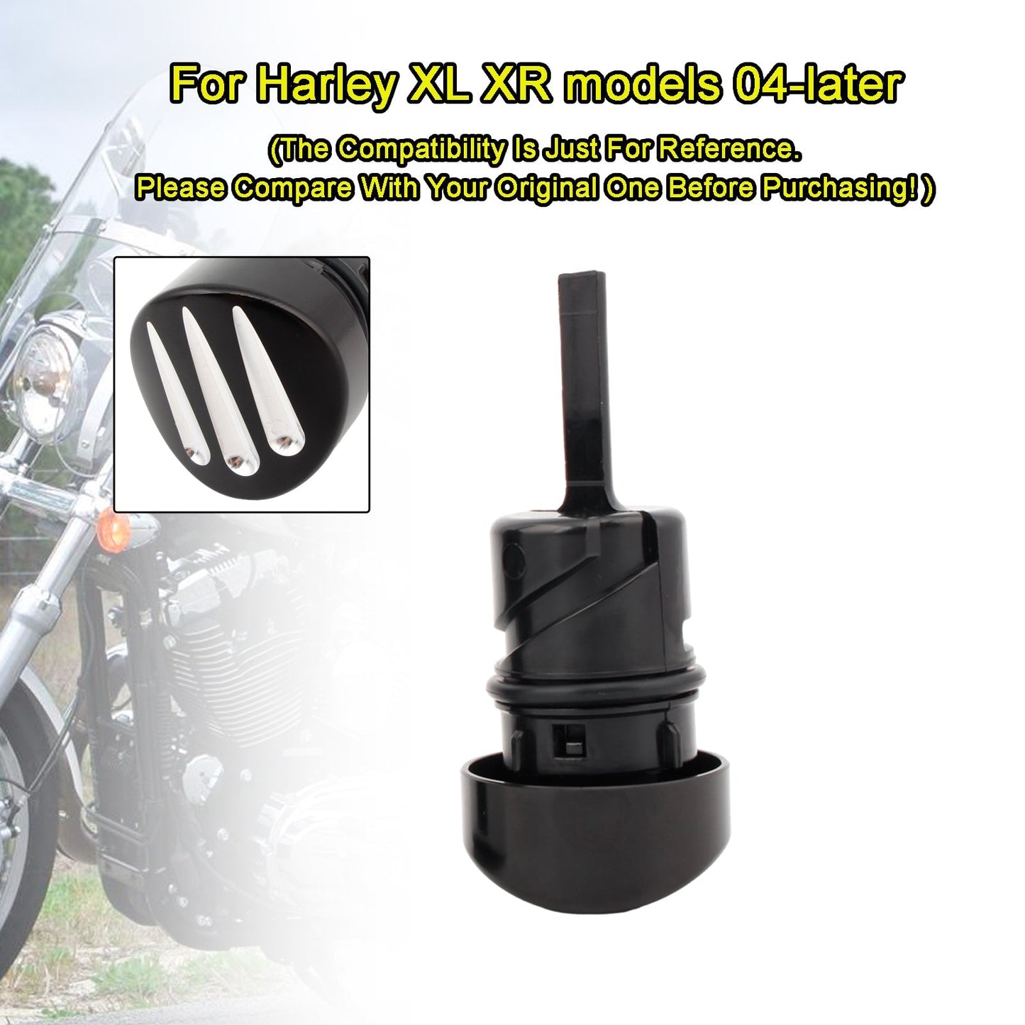 Bouchon de réservoir de jauge d'huile pour Sportster XL883 XL1200 04-16