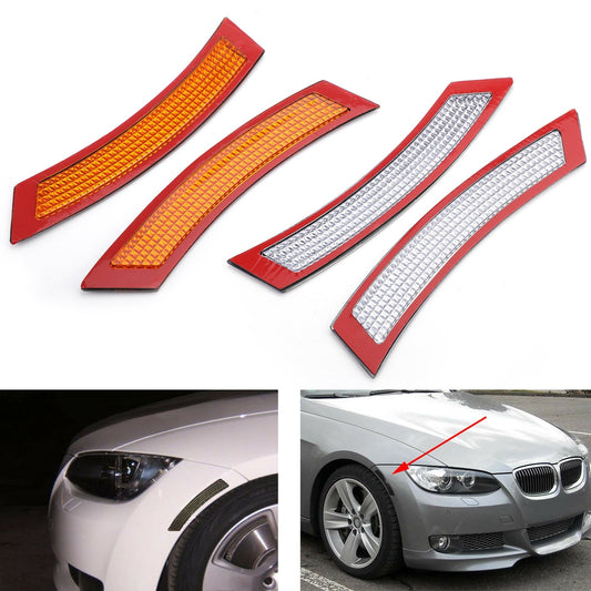 Réflecteurs de pare-chocs avant et feux de position latéraux ambre pour BMW Série 3 E92 Coupé/Cabriolet 2 portes 2006-2009