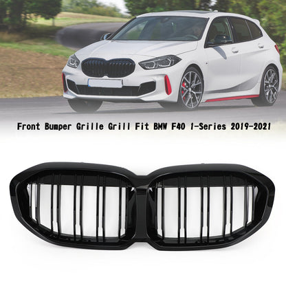 2019-2023 BMW F40 118i 120i M135i 1-Series Front Replacement Hood Grill Gloss Black Grille