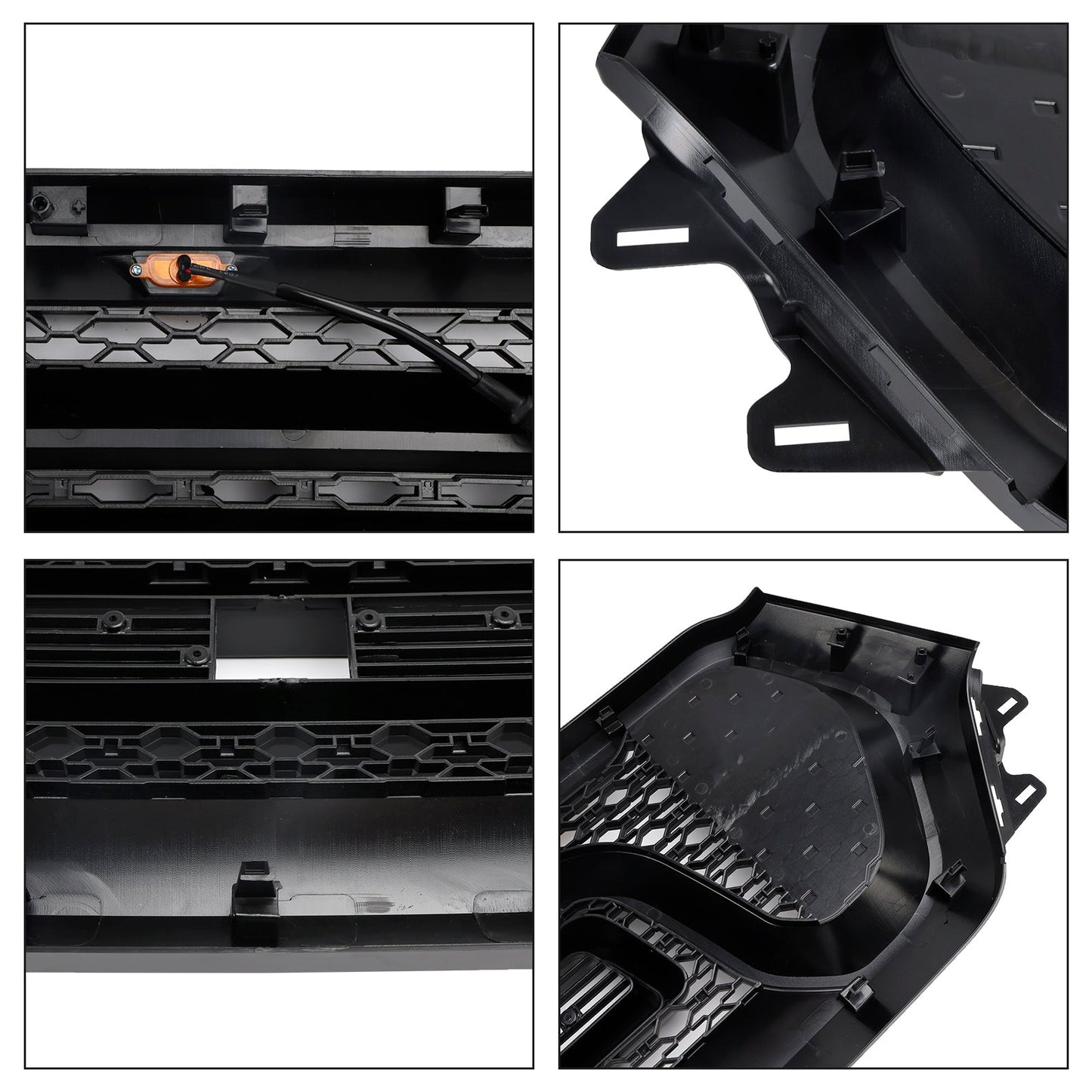 Dodge Ram 1500 2019-2024 Black Front Honeycomb Upper Hood Grille Gril