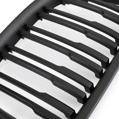 BMW 2009-2014 X1 SUV 51112993305 51112993306 Matt Black Dual Slats Front Hood Kidney Grill Grille